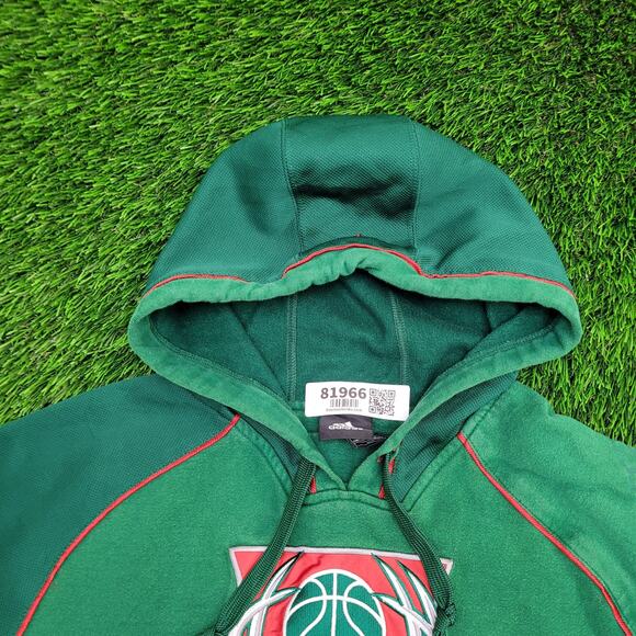 Adidas Milwaukee-Bucks Hoodie Small 21x25 Green - Picture 10 of 16